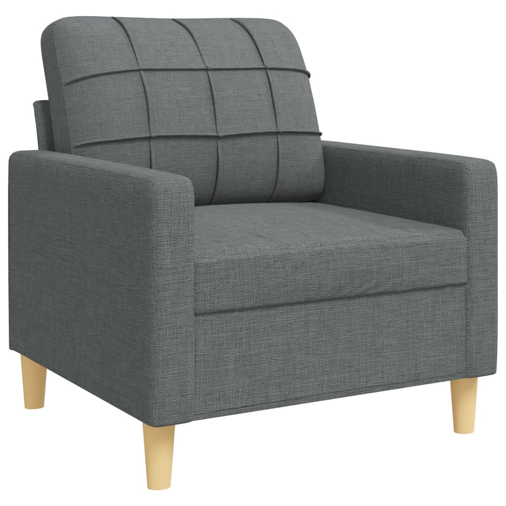 Ensemble de canapés 3 pcs coussins décoratifs gris foncé tissu - XIOS