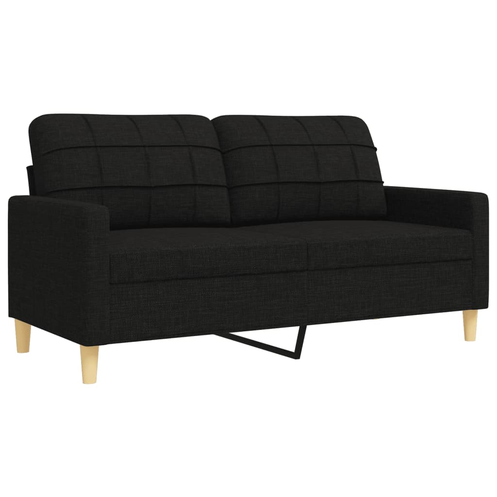 Ensemble de canapés 3 pcs avec coussins décoratifs noir tissu - XIOS