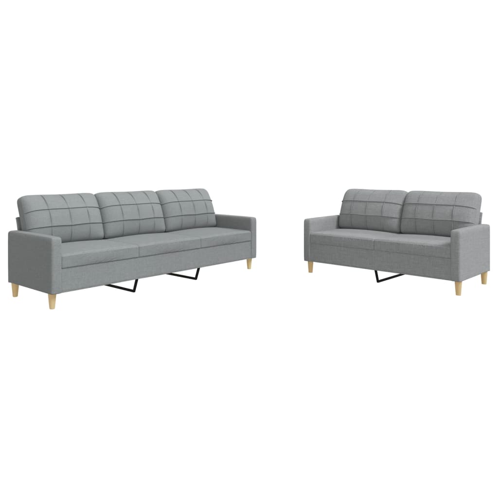 Ensemble de canapés 2 pcs gris clair tissu - XIOS