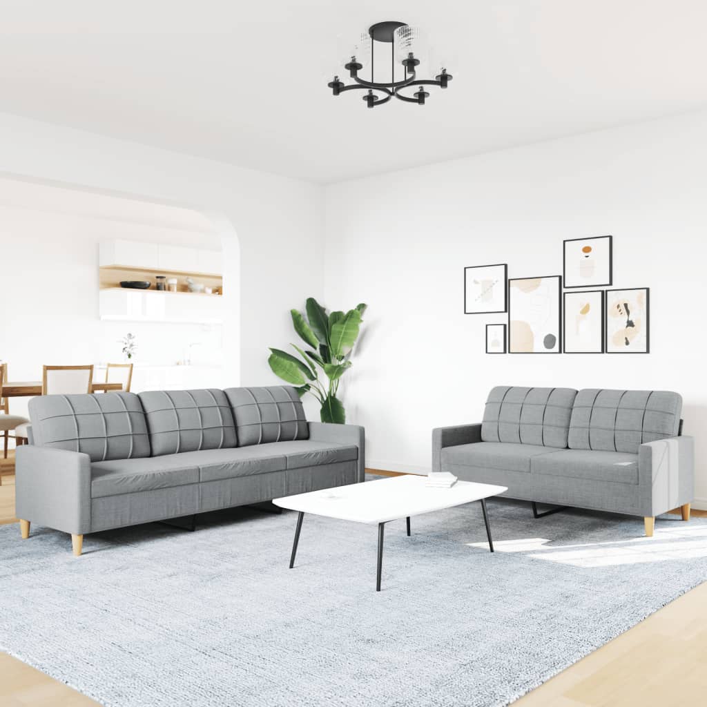 Ensemble de canapés 2 pcs gris clair tissu - XIOS