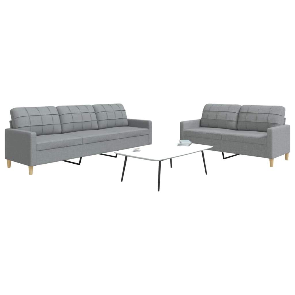 Ensemble de canapés 2 pcs gris clair tissu - XIOS