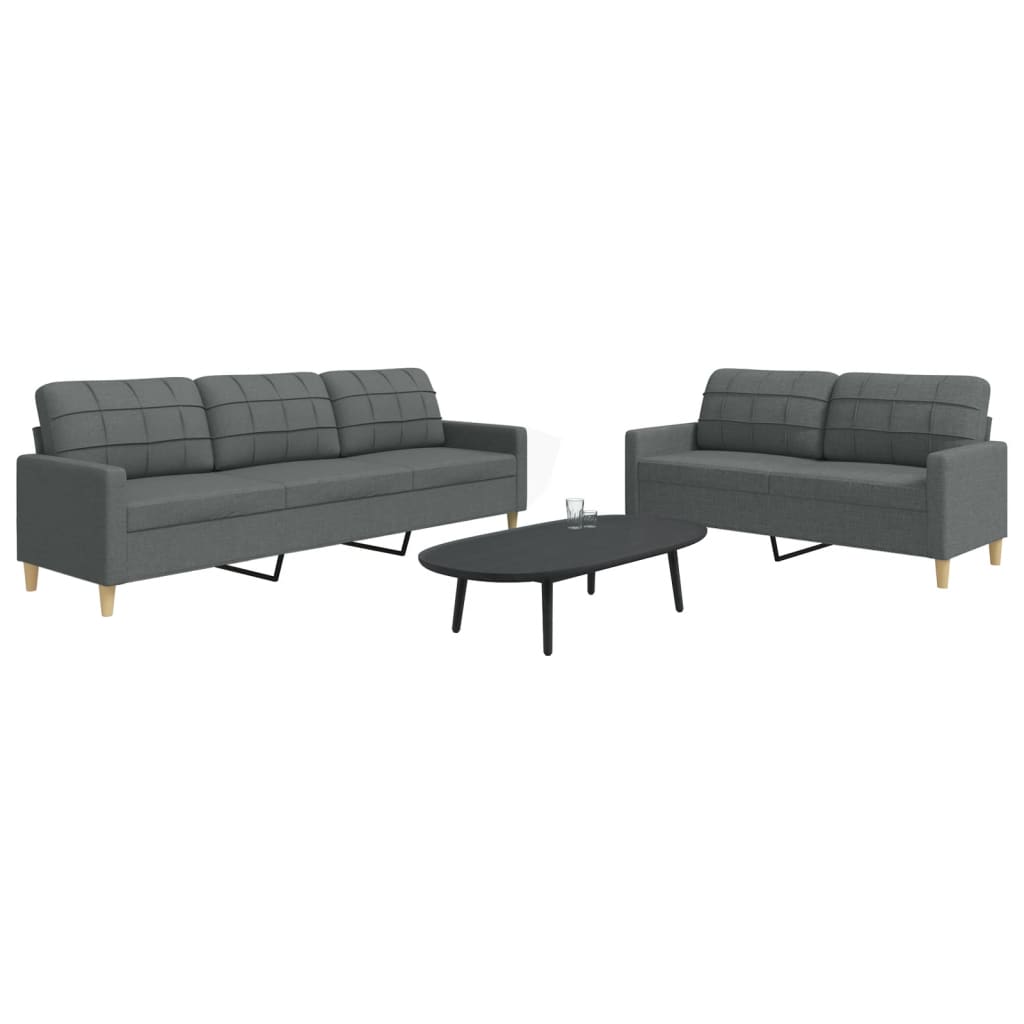 Ensemble de canapés 2 pcs gris foncé tissu - XIOS