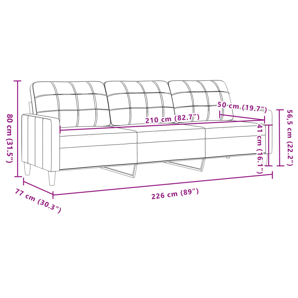 Ensemble de canapés 2 pcs noir tissu - XIOS