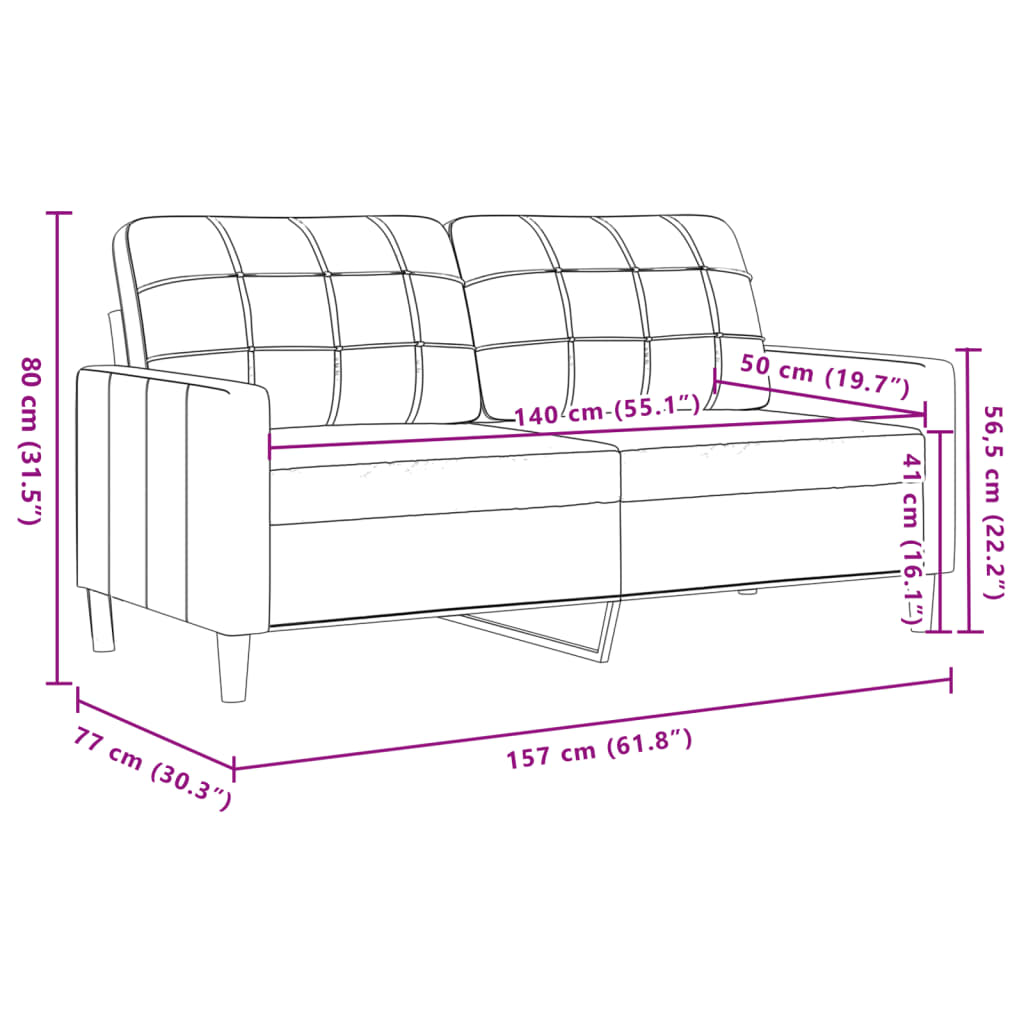 Ensemble de canapés 2 pcs noir tissu - XIOS