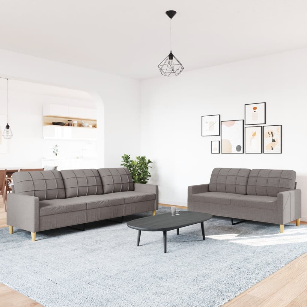 Ensemble de canapés 2 pcs taupe tissu - XIOS