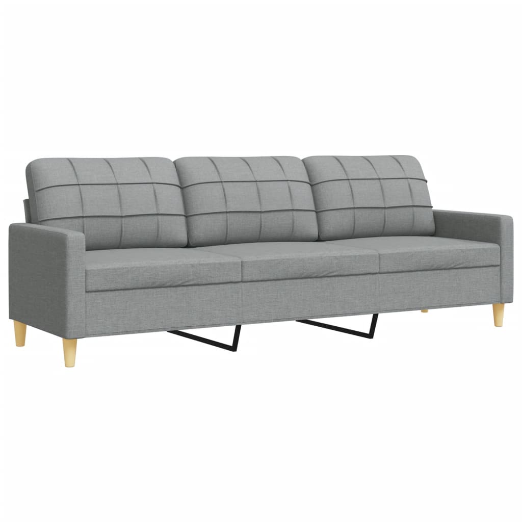 Ensemble de canapés 3 pcs avec repose-pied gris clair tissu