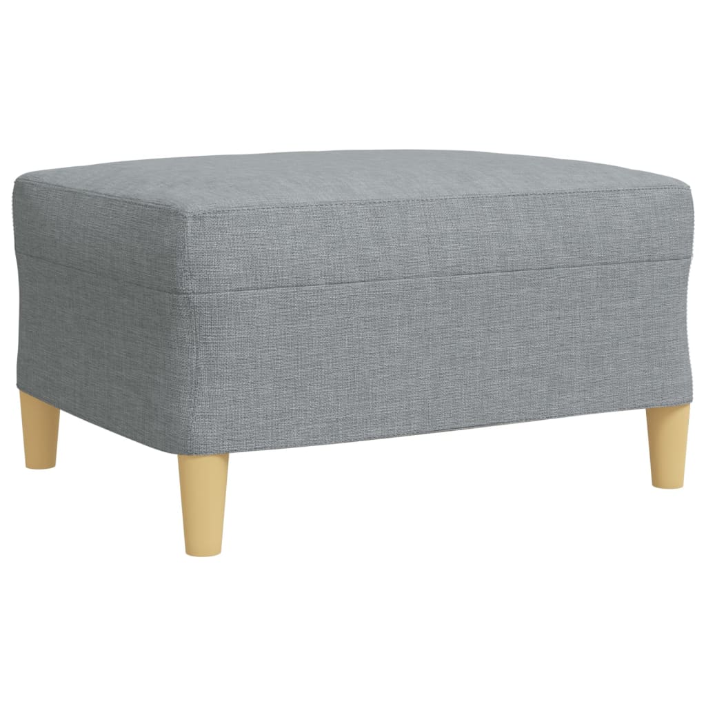 Ensemble de canapés 3 pcs avec repose-pied gris clair tissu