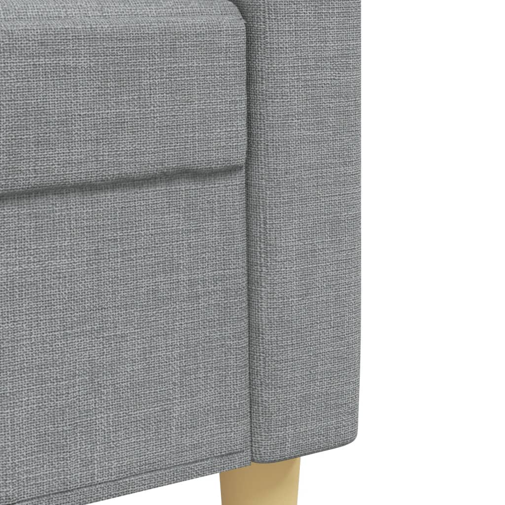 Ensemble de canapés 3 pcs avec repose-pied gris clair tissu