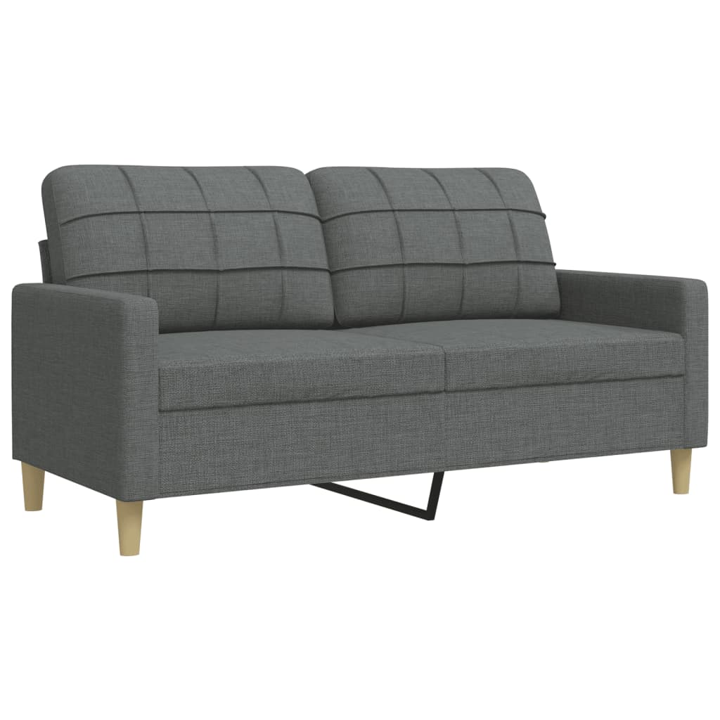 Ensemble de canapés 3 pcs avec repose-pied gris foncé tissu