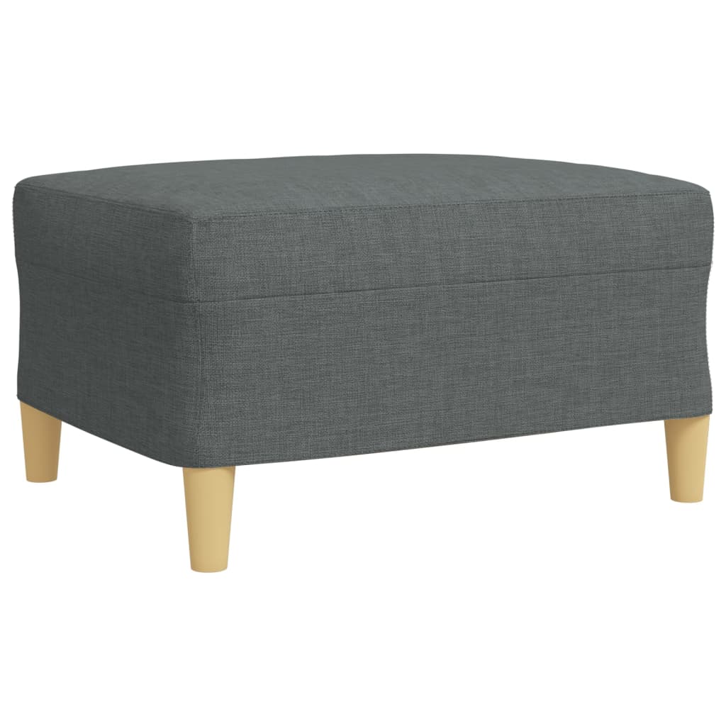 Ensemble de canapés 3 pcs avec repose-pied gris foncé tissu - XIOS