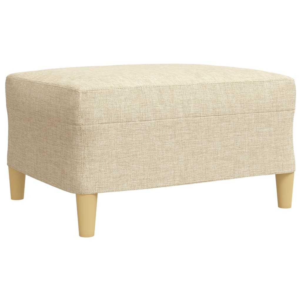 Ensemble de canapés 3 pcs avec repose-pied crème tissu
