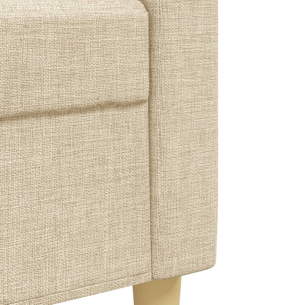 Ensemble de canapés 3 pcs avec repose-pied crème tissu