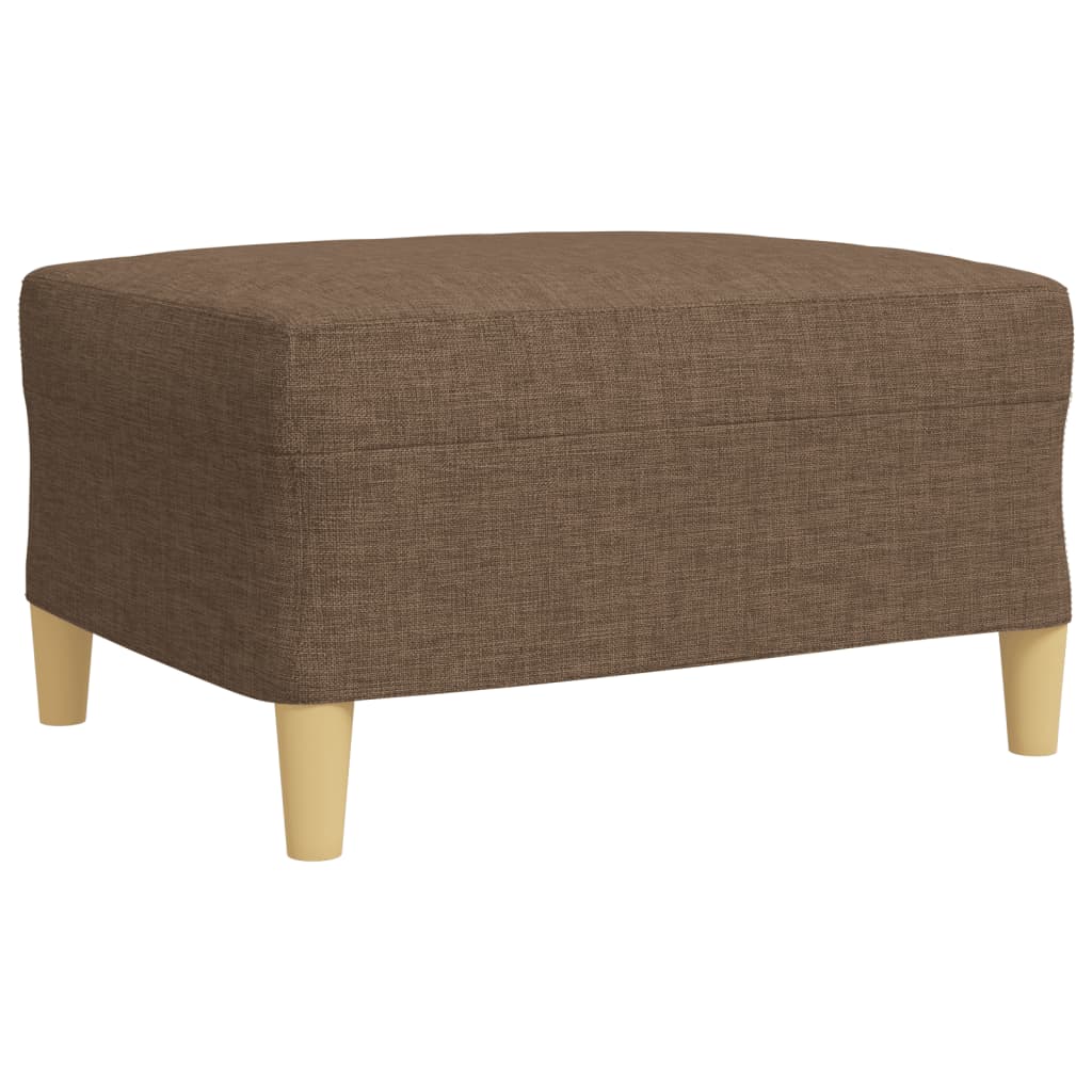 Ensemble de canapés 3 pcs avec repose-pied marron tissu