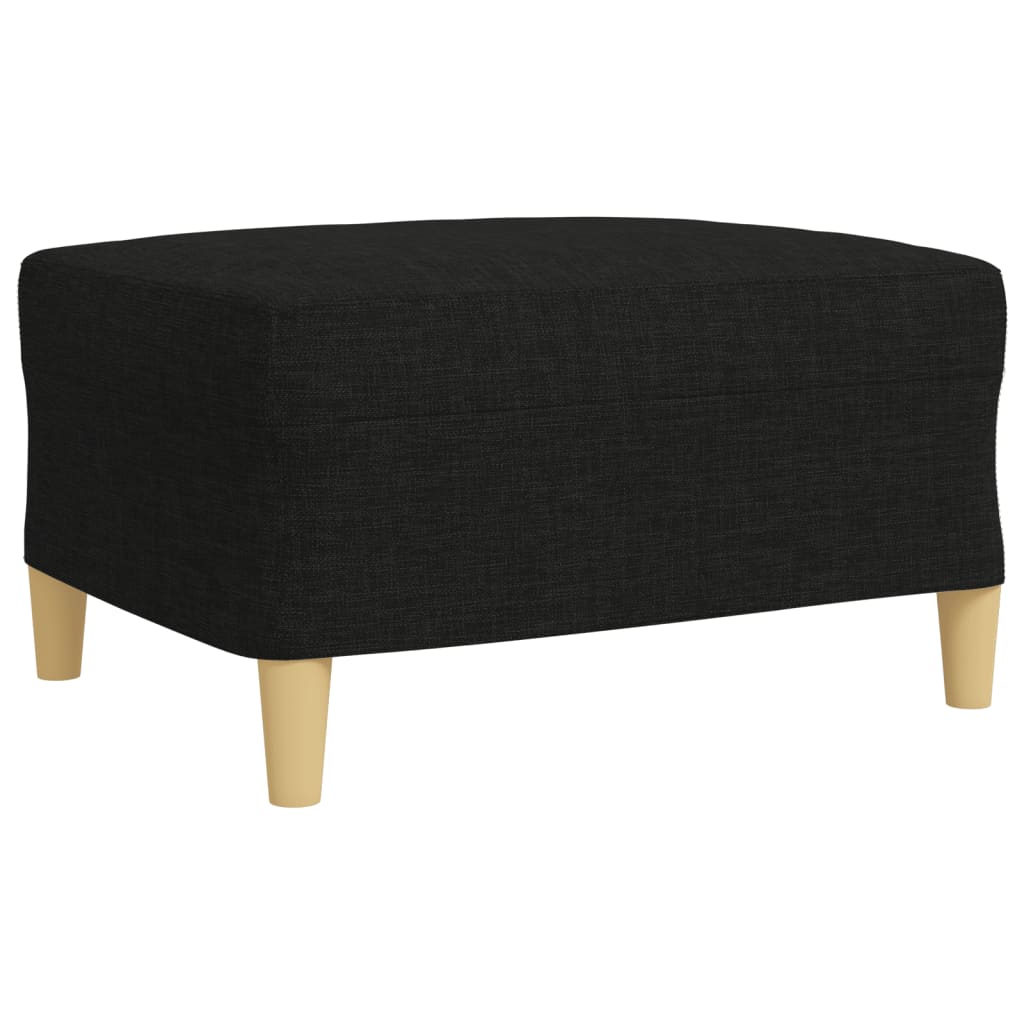 Ensemble de canapés 3 pcs avec repose-pied noir tissu