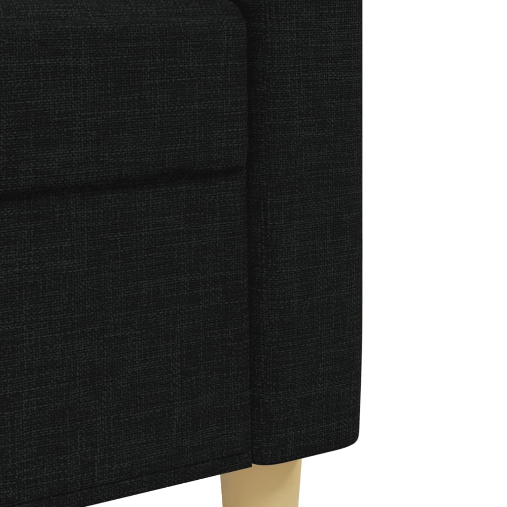 Ensemble de canapés 3 pcs avec repose-pied noir tissu