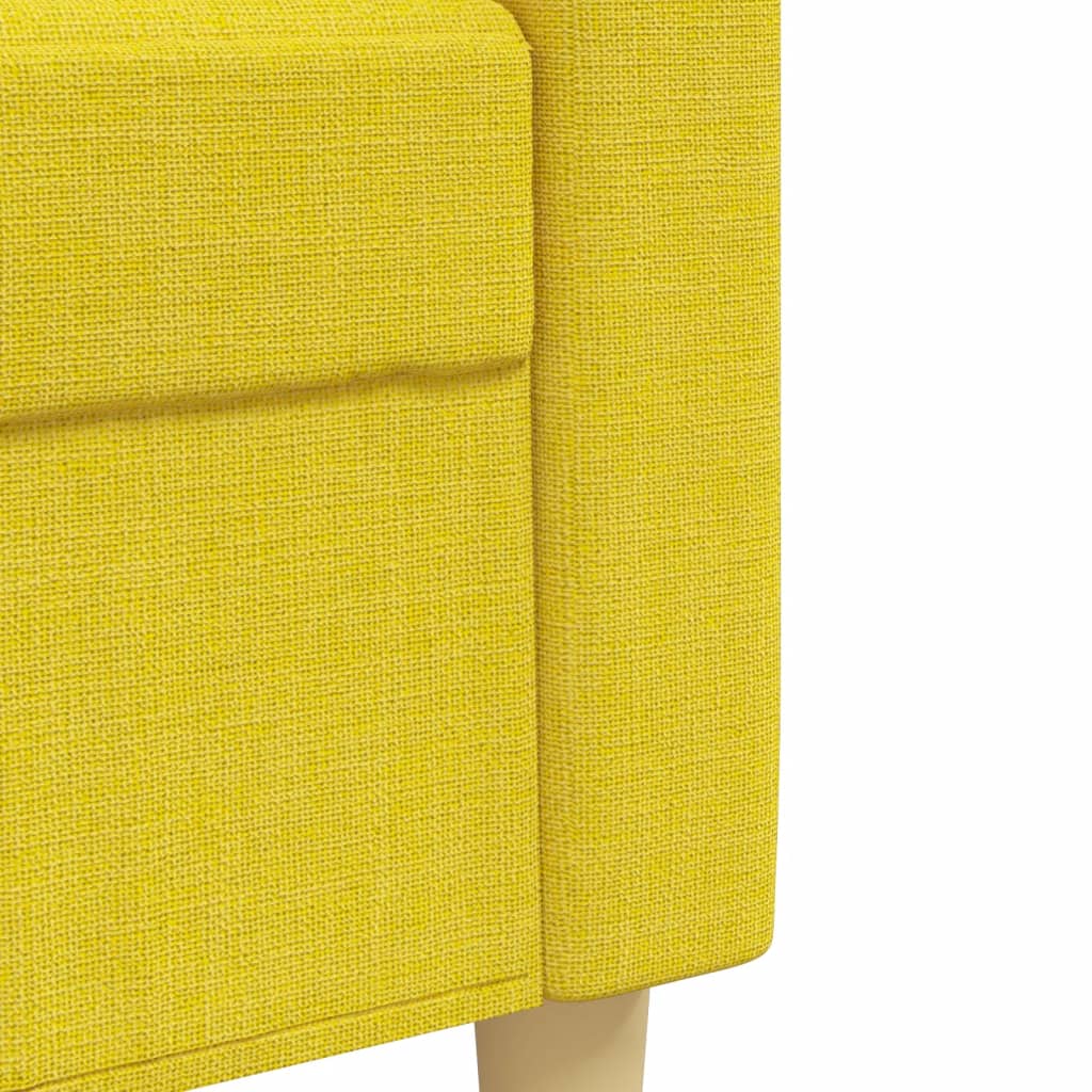 Ensemble de canapés 3 pcs avec repose-pied jaune clair tissu - XIOS