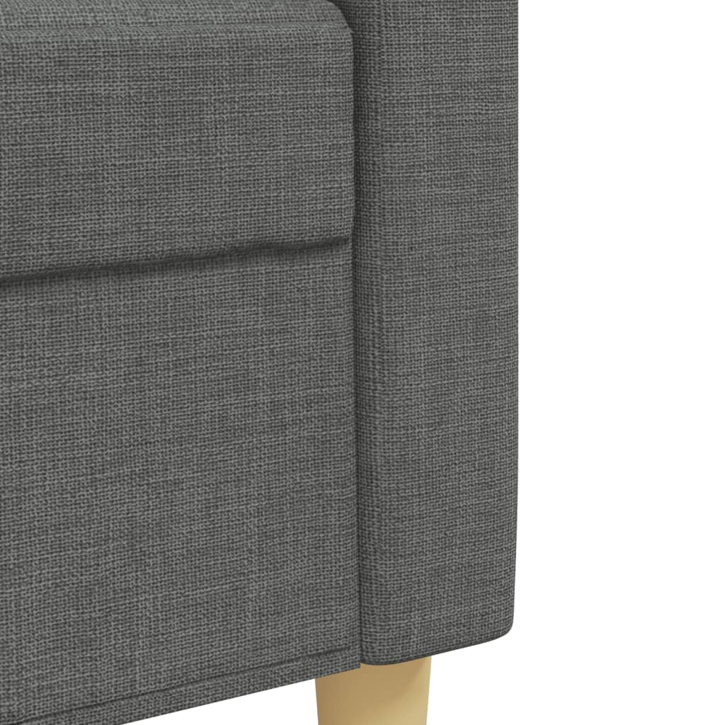 Ensemble de canapés 2 pcs coussins décoratifs gris foncé tissu