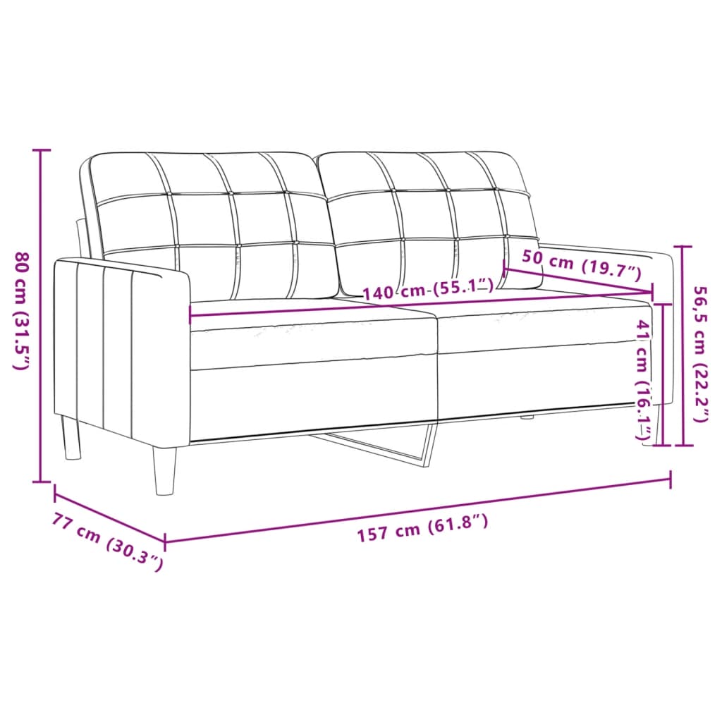 Ensemble de canapés 2 pcs coussins décoratifs gris foncé tissu - XIOS