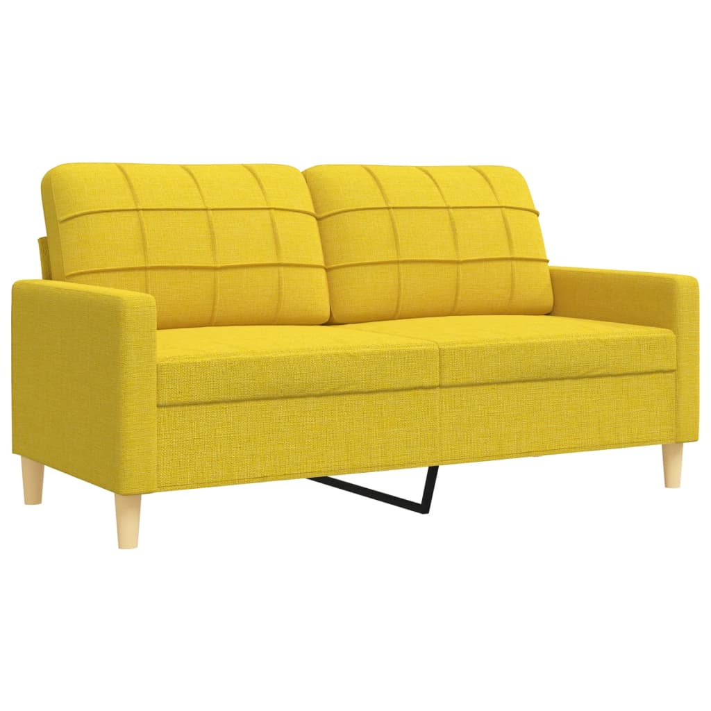 Ensemble de canapés 2 pcs coussins décoratifs jaune clair tissu - XIOS
