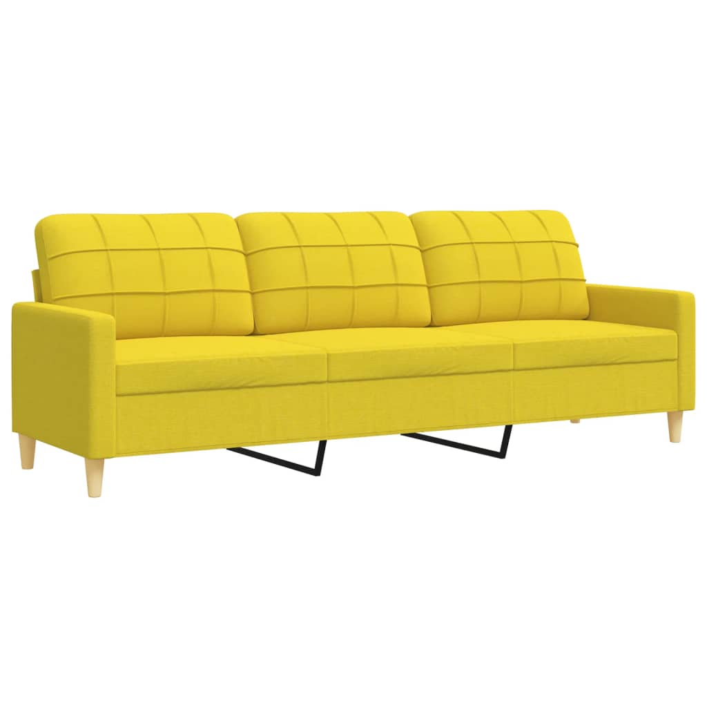 Ensemble de canapés 2 pcs coussins décoratifs jaune clair tissu - XIOS