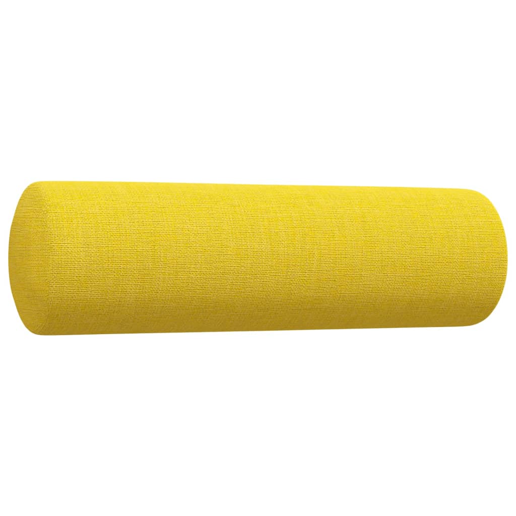 Ensemble de canapés 2 pcs coussins décoratifs jaune clair tissu