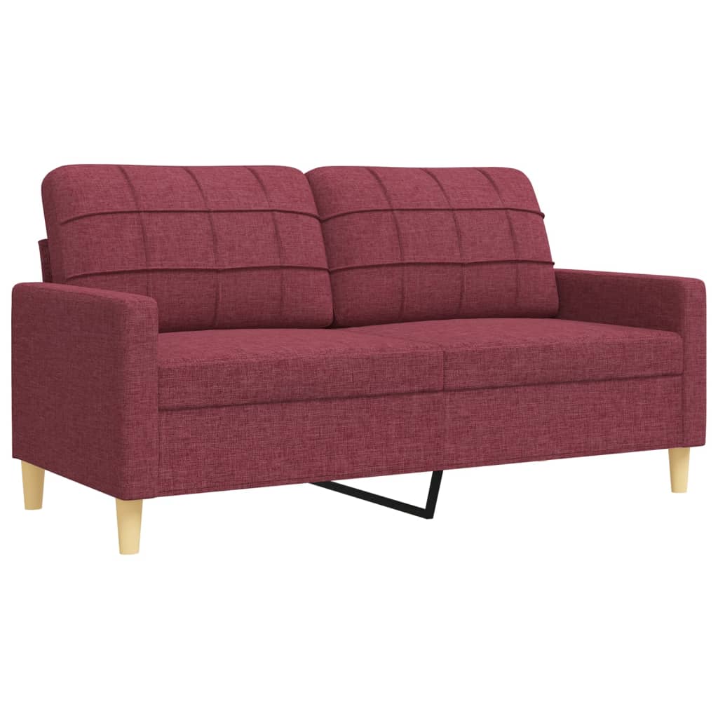 Ensemble de canapés 2 pcs coussins décoratifs bordeaux tissu - XIOS