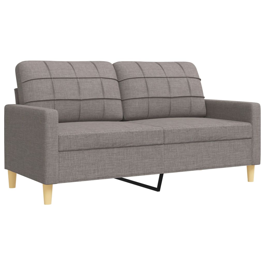 Ensemble de canapés 2 pcs avec coussins décoratifs taupe tissu - XIOS