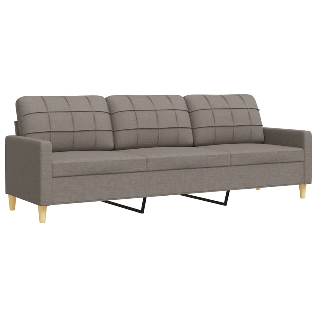 Ensemble de canapés 2 pcs avec coussins décoratifs taupe tissu - XIOS