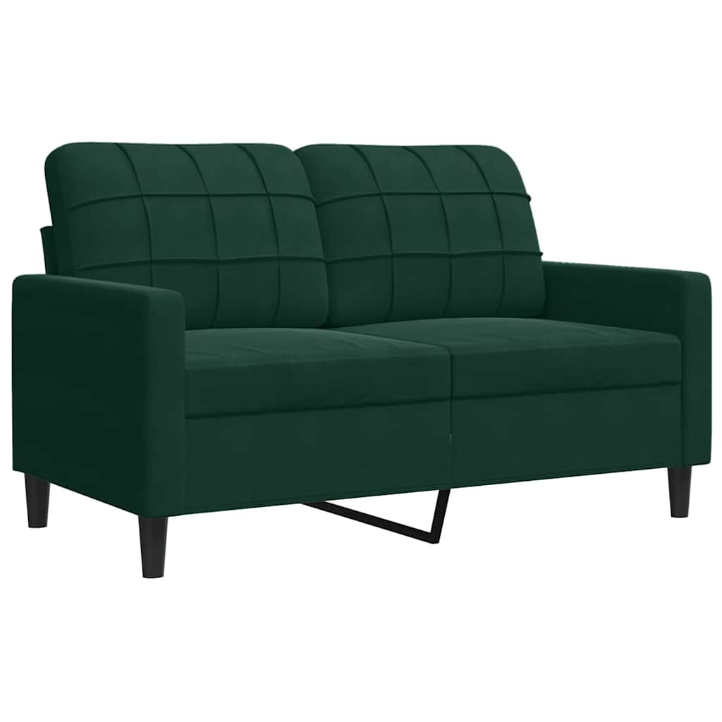 Ensemble de canapés 3 pcs avec coussins Vert foncé Velours - XIOS