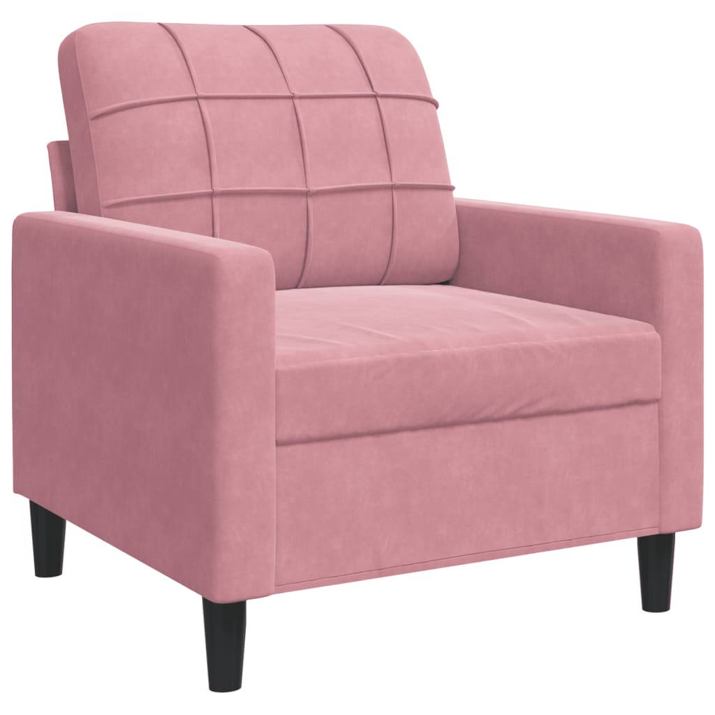 Ensemble de canapés 3 pcs avec coussins Rose Velours - XIOS
