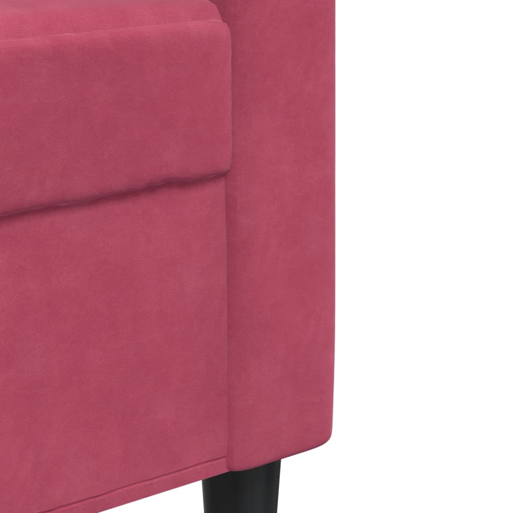 Ensemble de canapés 3 pcs avec coussins Rouge bordeaux Velours - XIOS