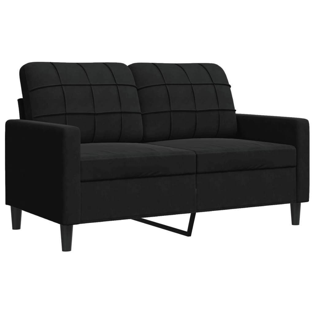Ensemble de canapés 3 pcs avec coussins Noir Velours - XIOS