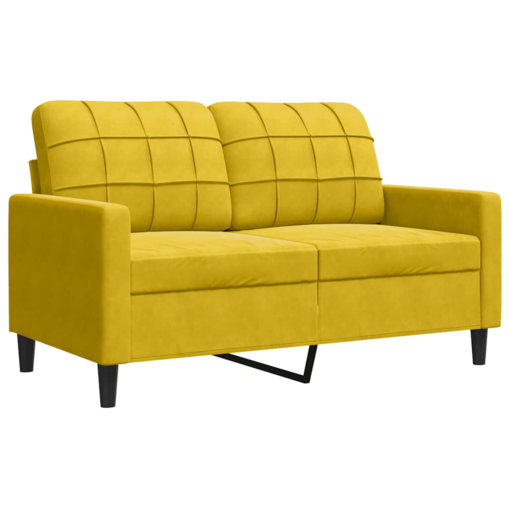 Ensemble de canapés 3 pcs avec coussins Jaune Velours - XIOS