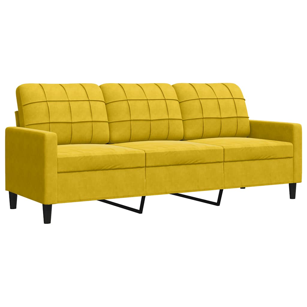 Ensemble de canapés 3 pcs avec coussins Jaune Velours - XIOS