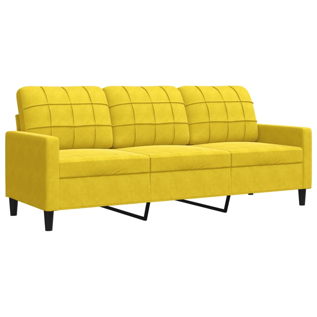 Ensemble de canapés 4 pcs avec coussins Jaune Velours