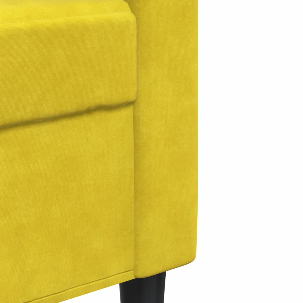 Ensemble de canapés 4 pcs avec coussins Jaune Velours