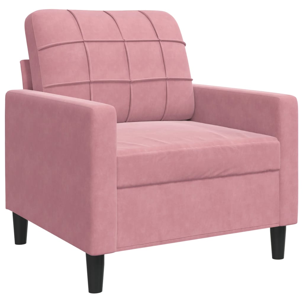 Ensemble de canapés 3pcs et coussins et traversins rose velours