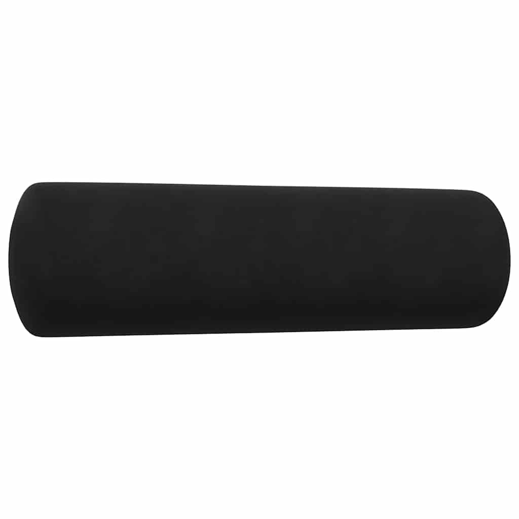 Ensemble de canapés 3pcs et coussins et traversins noir velours - XIOS