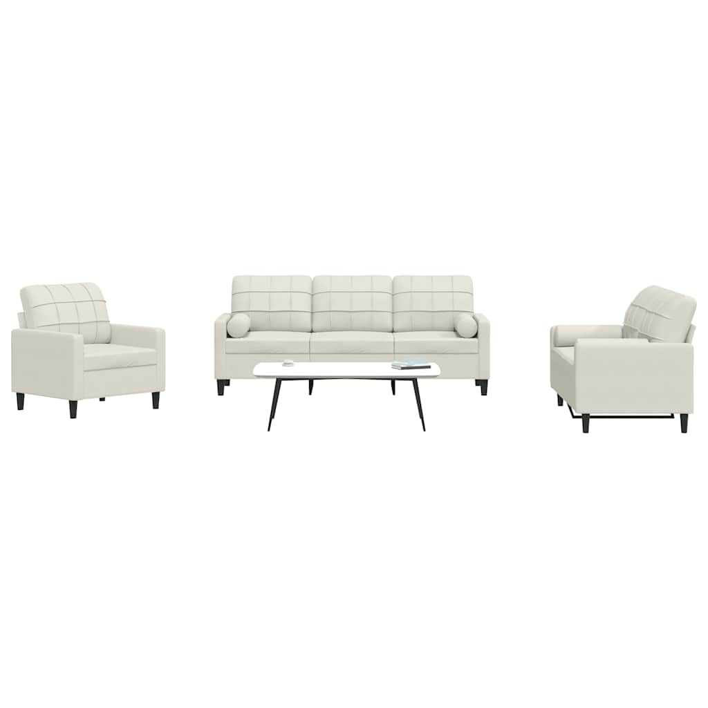 Ensemble de canapés 3 pcs avec coussins et traversins velours - XIOS