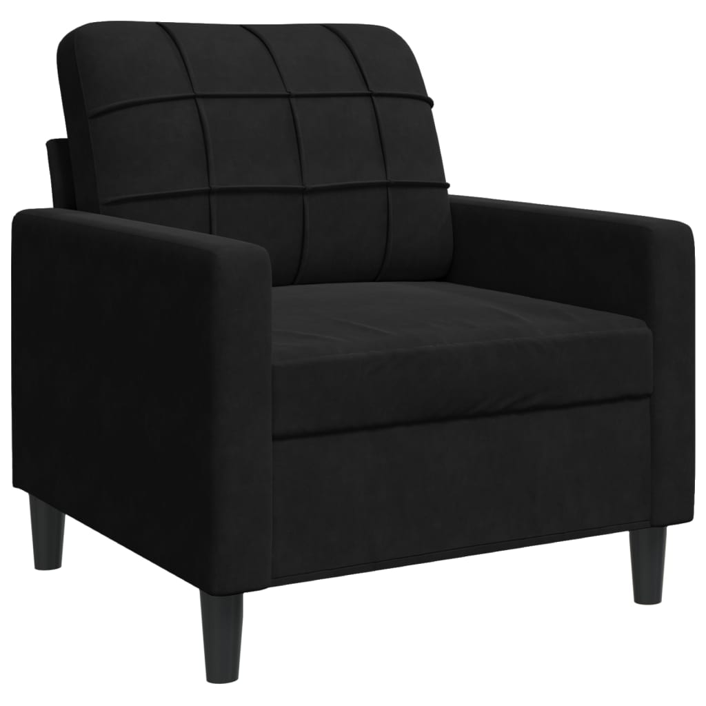 Ensemble de canapés 4pcs et coussins et traversins noir velours