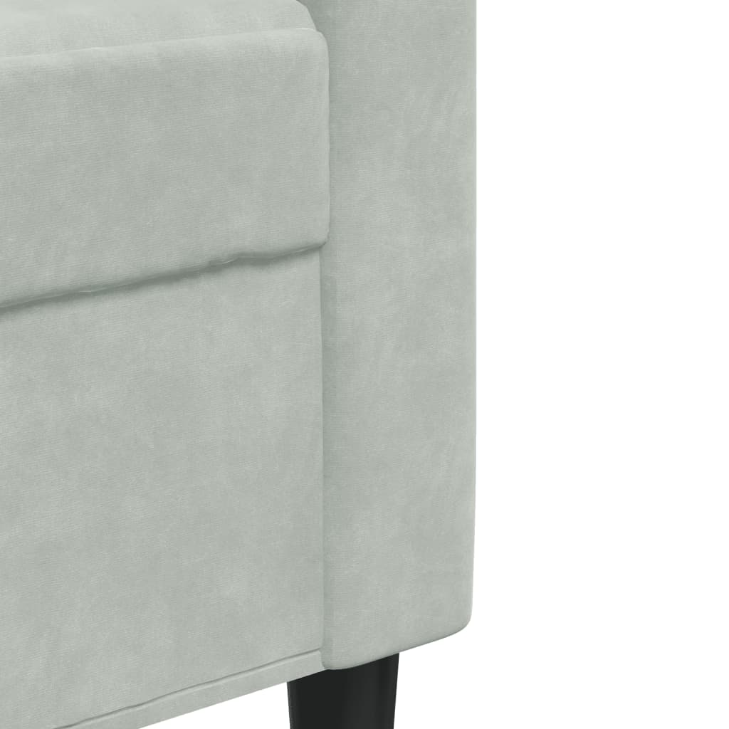Ensemble de canapés 2 pcs avec coussins Gris clair Velours - XIOS