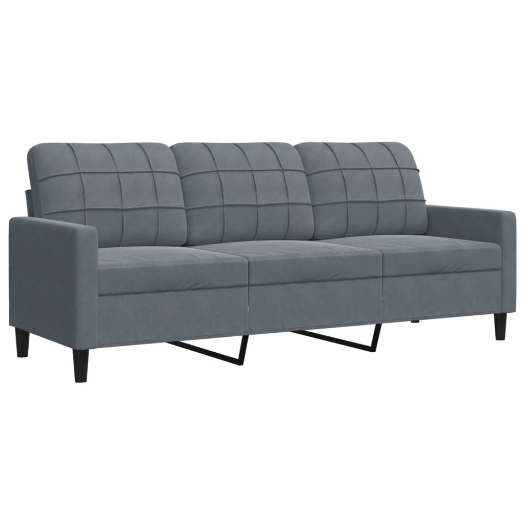 Ensemble de canapés 2 pcs avec coussins Gris foncé Velours - XIOS