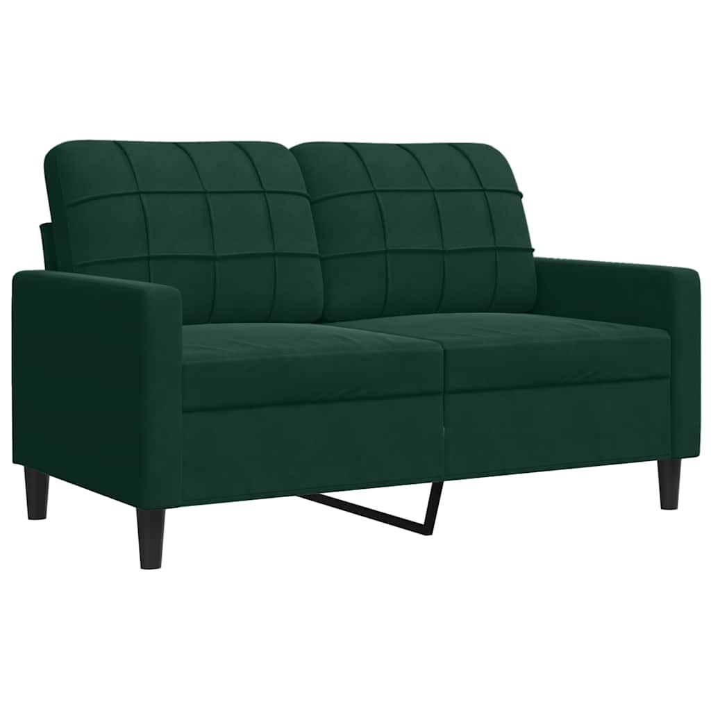 Ensemble de canapés 2 pcs avec coussins Vert foncé Velours - XIOS