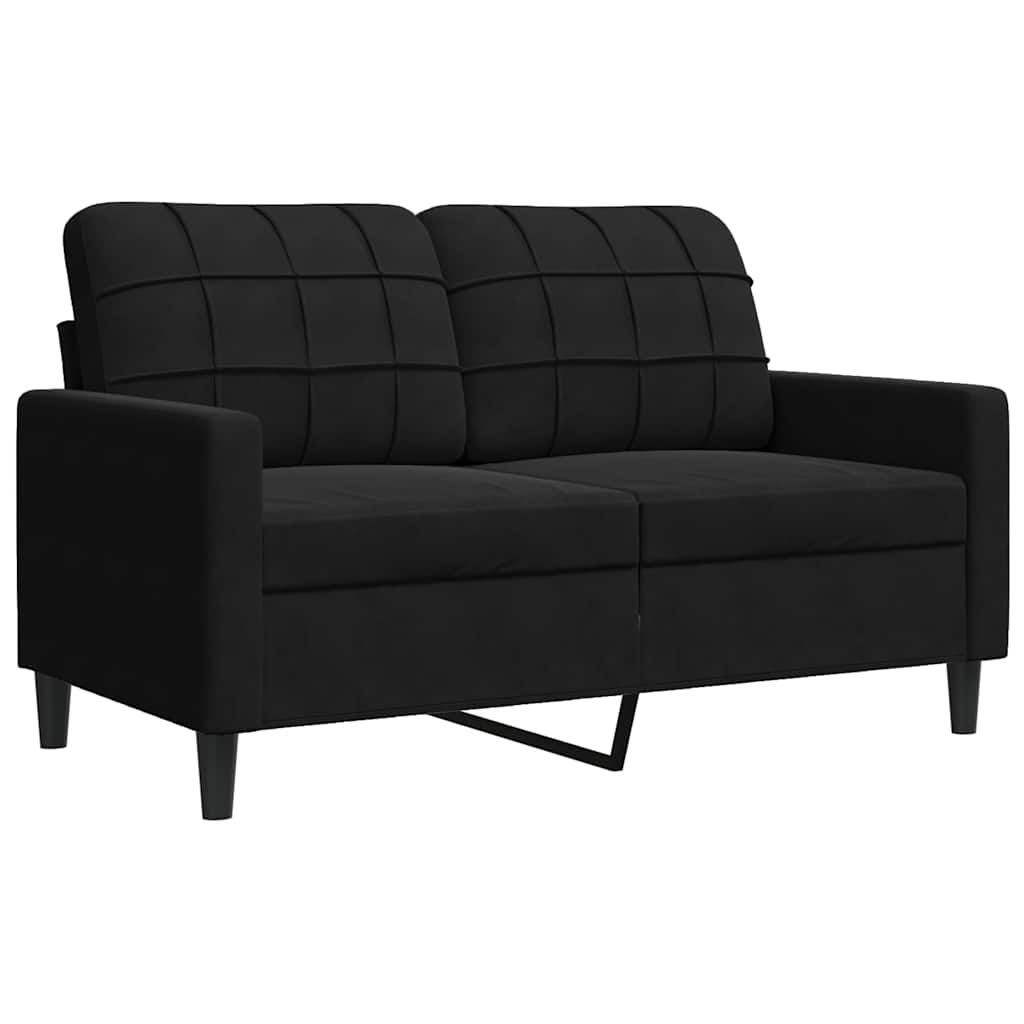 Ensemble de canapés 2 pcs avec coussins Noir Velours - XIOS