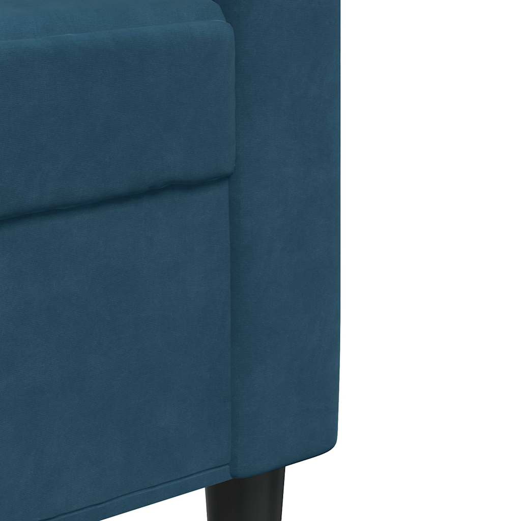 Ensemble de canapés 2 pcs avec coussins Bleu Velours - XIOS