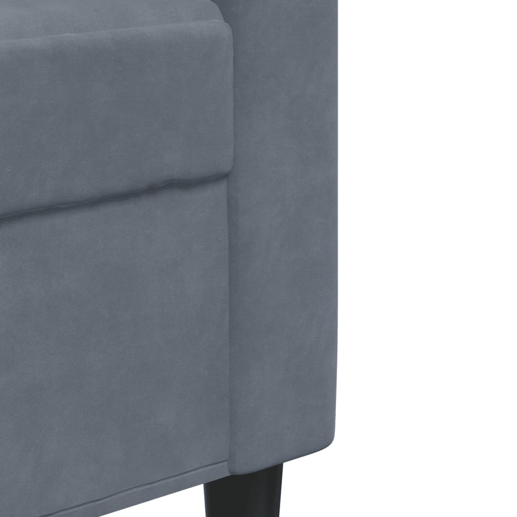 Ensemble de canapés 3 pcs avec coussins Gris foncé Velours - XIOS