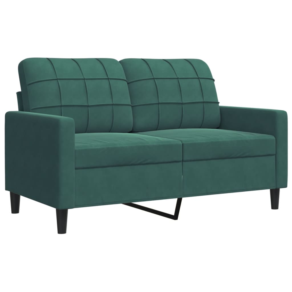 Ensemble de canapés 3 pcs avec coussins Vert foncé Velours - XIOS
