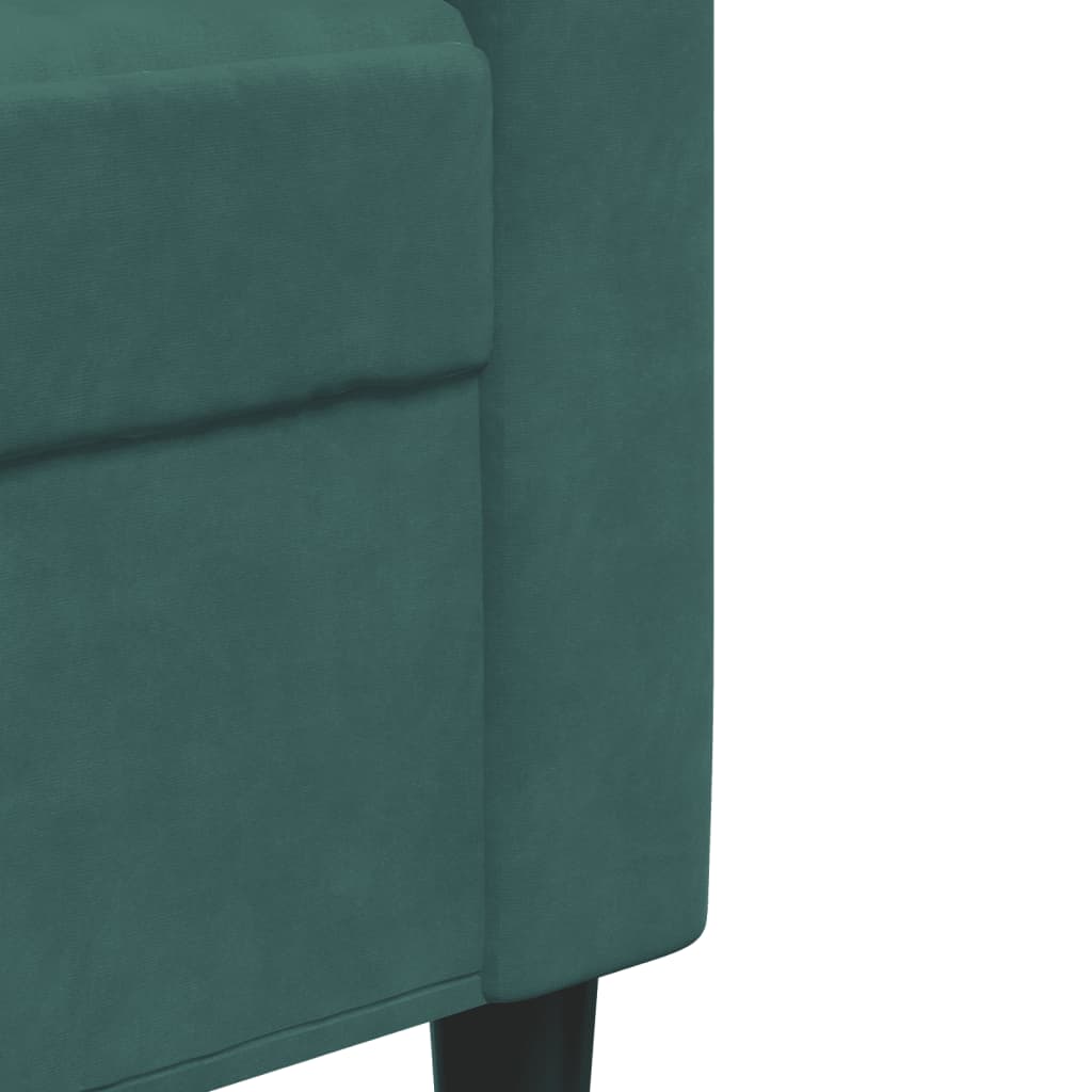 Ensemble de canapés 3 pcs avec coussins Vert foncé Velours - XIOS