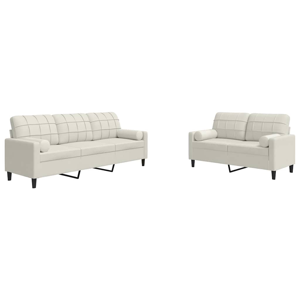 Ensemble de canapés 2 pcs avec coussins et traversins velours - XIOS