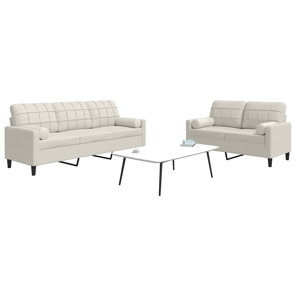 Ensemble de canapés 2 pcs avec coussins et traversins velours - XIOS